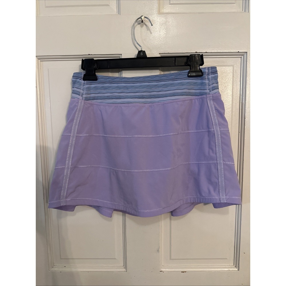 Lululemon‎ Pace Rival Skirt II Lilac/wave Twist Caspian Blue Sz 6T Pickleball